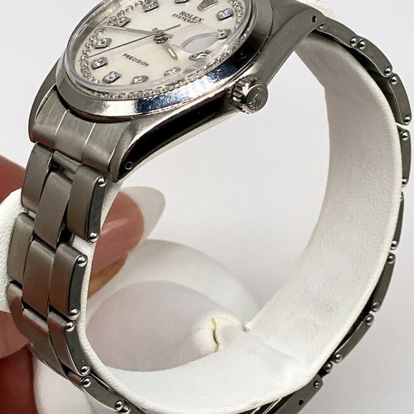 ROLEX OYSTER MIDSIZE 34MM WHITE DIAMONDS!!! - Picture 5 of 6